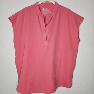Figs Desert Rose Pink Rafaela Scrub Top Size M